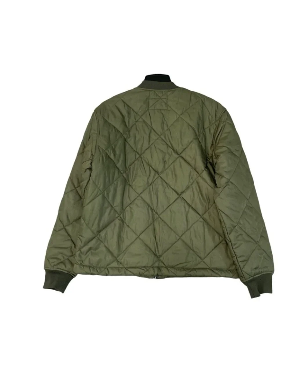 NWT Banana Republic Men's M Quilted Bomber Jacket Olive Green Polyester